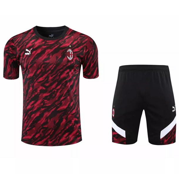 2021/22 AC Milan Red Black Training Kits Shirt with Shorts